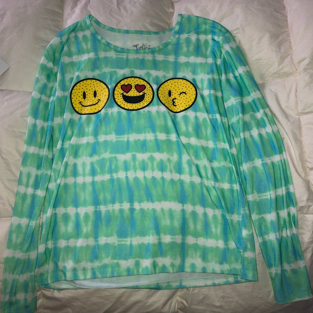 Tie Dye Emoji Long Sleeve Justice Top